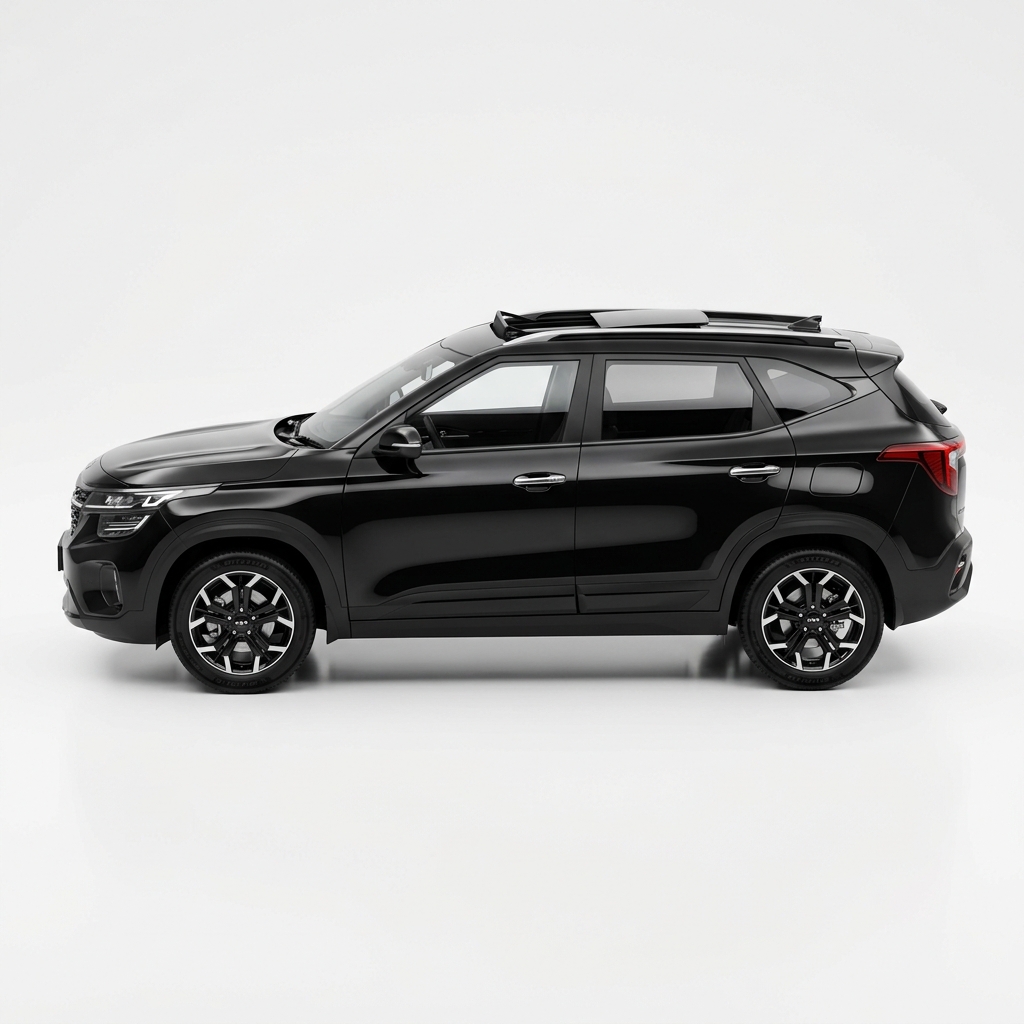 Kia Seltos Black SUV with Sunroof Petrol Manual